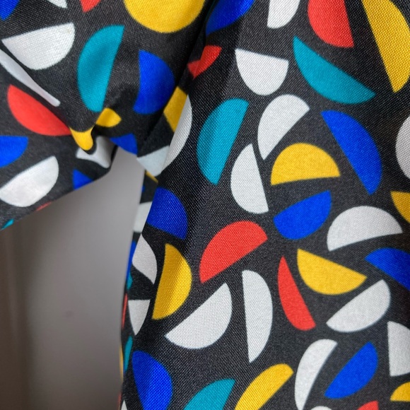 Vintage Rhoda Lee Vibrant Geometric Design Blouse Sz Sm - Picture 6 of 12